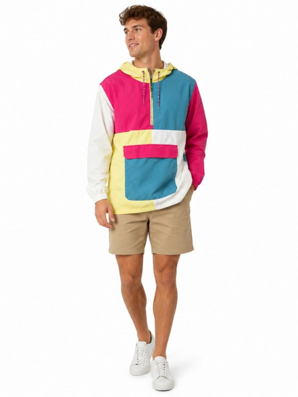 Empyre Colorblock Windbreaker Mens M Hooded Y2K Skate Streetwear Jacket